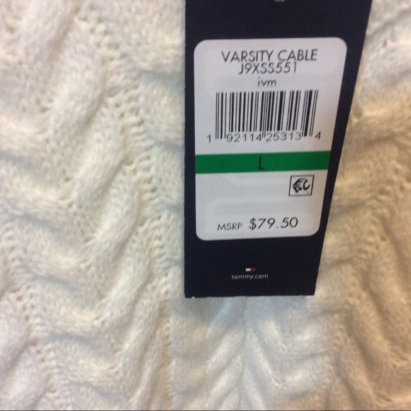 Woman’s Tommy Hilfiger Varsity Cable Sweater - Picture 5 of 8
